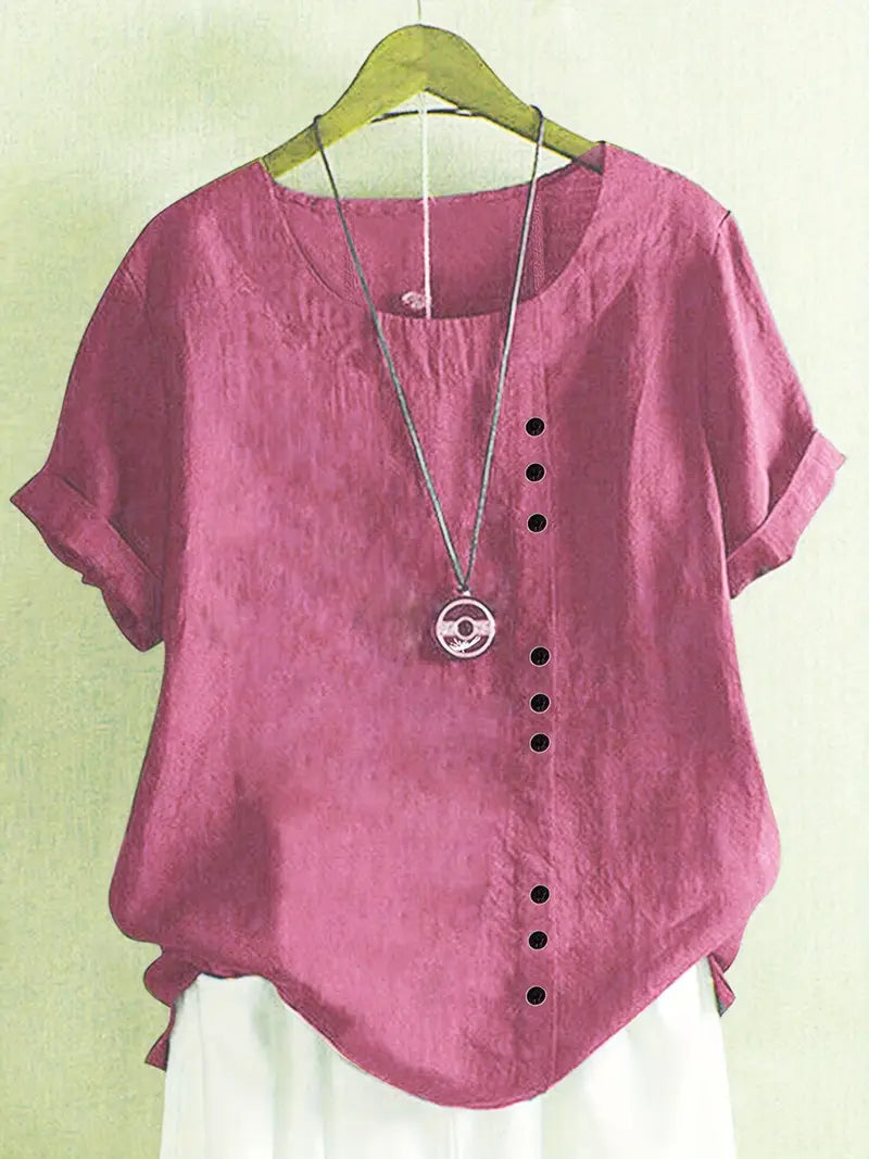 Solid Buttons T-shirt